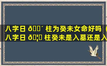 八字日 🌴 柱为癸未女命好吗（八字日 🦋 柱癸未是入墓还是入库）